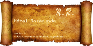 Mérai Rozamunda névjegykártya